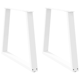 Patas para mesa de comedor forma V 2 uds blanco 70x(72-73,3) cm