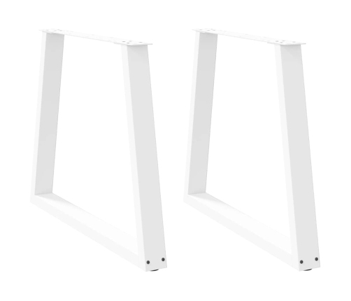 Patas para mesa de comedor forma V 2 uds blanco 70x(72-73,3) cm