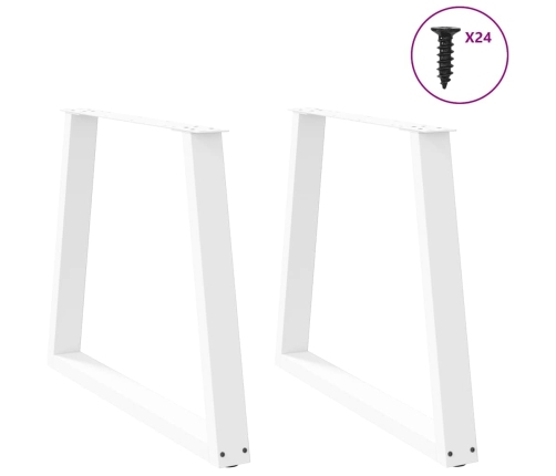 Patas para mesa de comedor forma V 2 uds blanco 70x(72-73,3) cm