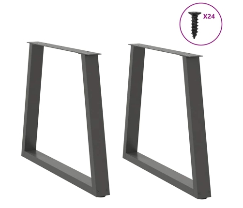 Patas para mesa de comedor en forma de V 2 uds antracita acero