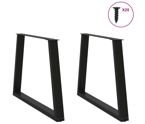 Patas para mesa de comedor en forma de V 2 uds acero negro