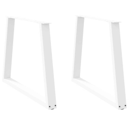 Patas para mesa de comedor en forma de V 2 uds acero blanco