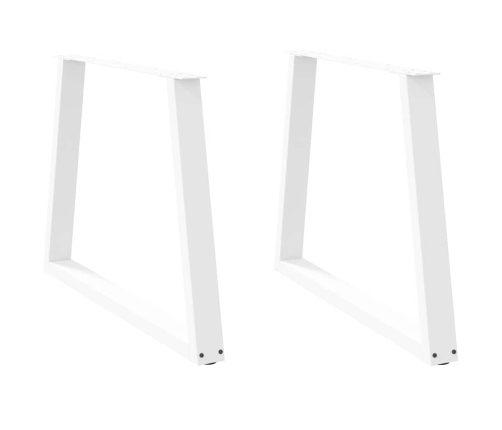 Patas para mesa de comedor en forma de V 2 uds acero blanco