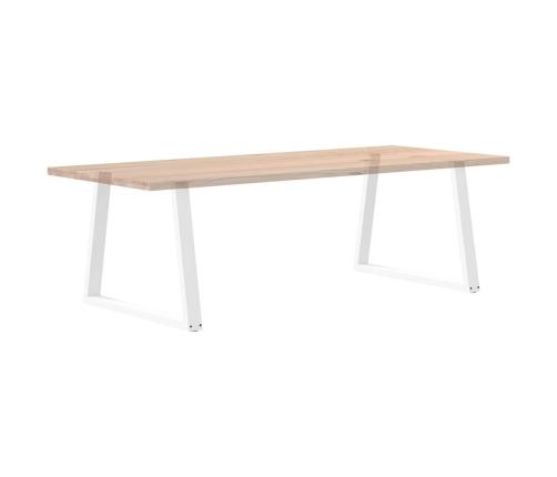 Patas para mesa de comedor en forma de V 2 uds acero blanco