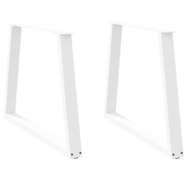 Patas mesa comedor forma V 2uds acero blanco 100x(72-73,3)cm