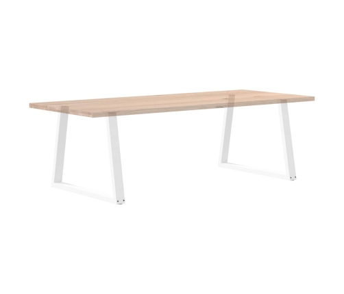 Patas mesa comedor forma V 2uds acero blanco 100x(72-73,3)cm