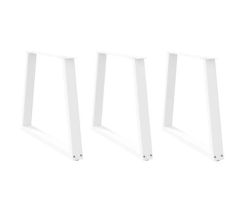 Patas para mesa de comedor forma V 2 uds blanco 70x(72-73,3) cm