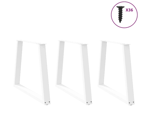 Patas para mesa de comedor forma V 2 uds blanco 70x(72-73,3) cm