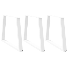 Patas mesa comedor forma V 3uds acero blanco 100x(72-73,3)cm