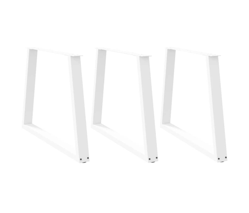 Patas mesa comedor forma V 3uds acero blanco 100x(72-73,3)cm