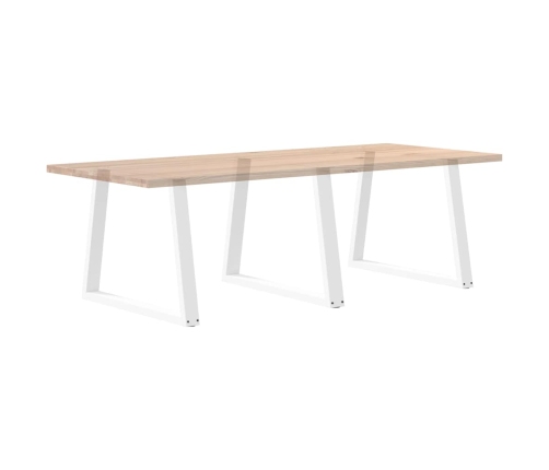 Patas mesa comedor forma V 3uds acero blanco 100x(72-73,3)cm