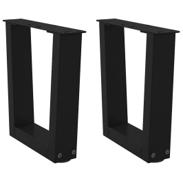 Patas para mesa de comedor forma V 2 uds negro 30x(30-31,3) cm