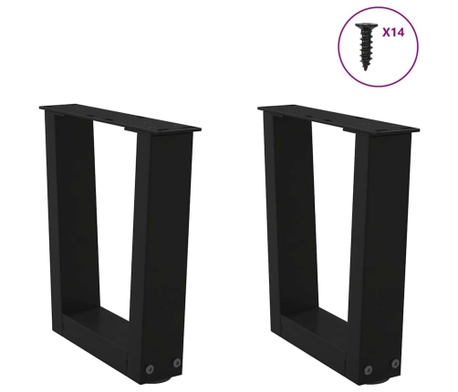 Patas para mesa de comedor forma V 2 uds negro 30x(30-31,3) cm