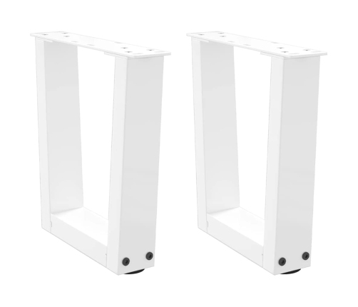 Patas para mesa de comedor forma V 2 uds blanco 30x(30-31,3) cm