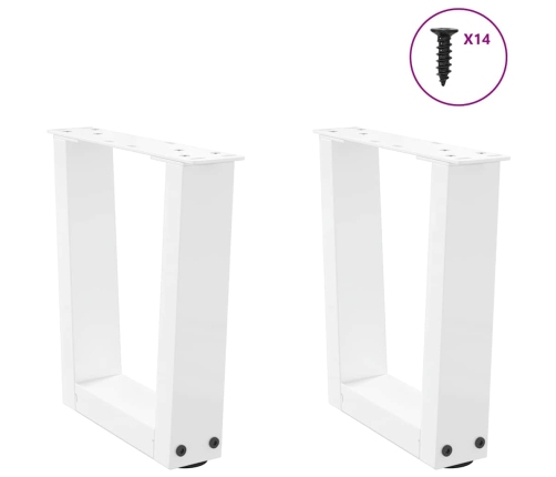 Patas para mesa de comedor forma V 2 uds blanco 30x(30-31,3) cm