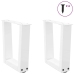 Patas para mesa de comedor forma V 2 uds blanco 30x(30-31,3) cm