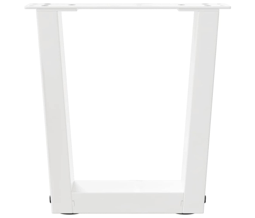 Patas para mesa de comedor forma V 2 uds blanco 30x(30-31,3) cm