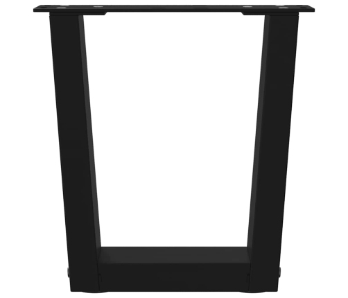 Patas para mesa de comedor forma V 2 uds negro 40x(30-31,3) cm