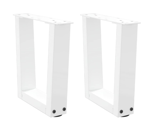 Patas para mesa de comedor forma V 2 uds blanco 40x(30-31,3) cm