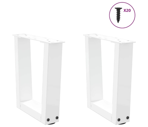 Patas para mesa de comedor forma V 2 uds blanco 40x(30-31,3) cm