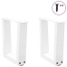 Patas para mesa de comedor forma V 2 uds blanco 40x(30-31,3) cm