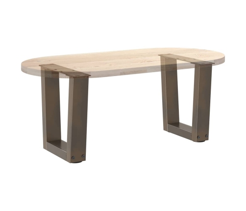 Patas para mesa de comedor en forma de V 2 uds acero natural