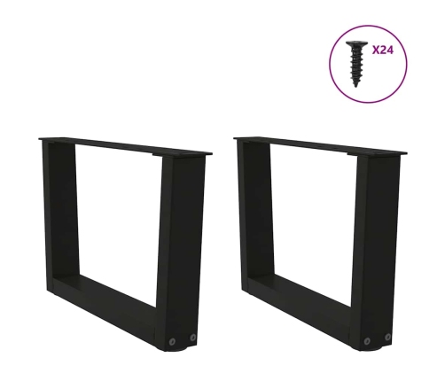 Patas para mesa de comedor forma V 2 uds negro 50x(30-31,3) cm