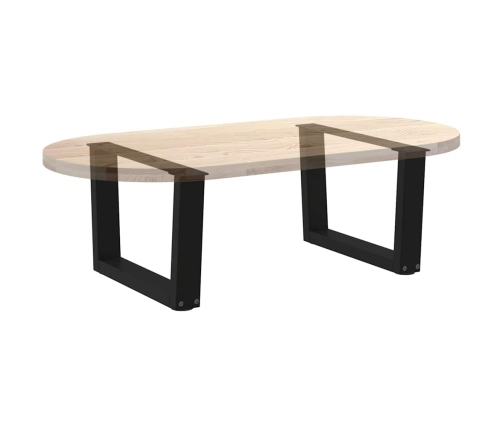 Patas para mesa de comedor forma V 2 uds negro 50x(30-31,3) cm