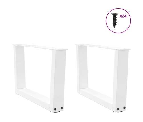 Patas para mesa de comedor forma V 2 uds blanco 50x(30-31,3) cm