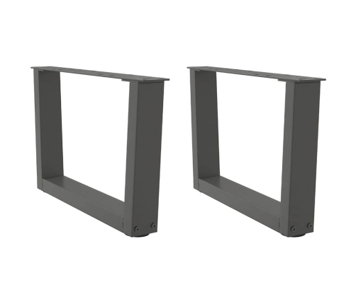 Patas para mesa comedor forma V 2 uds antracita 50x(30-31,3) cm