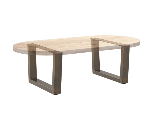 Patas para mesa de comedor en forma de V 2 uds acero natural