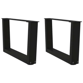 Patas para mesa de comedor forma V 2 uds negro 60x(30-31,3) cm