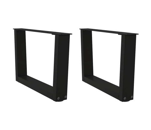 Patas para mesa de comedor forma V 2 uds negro 60x(30-31,3) cm