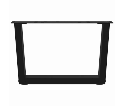 Patas para mesa de comedor forma V 2 uds negro 60x(30-31,3) cm