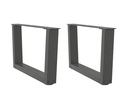 Patas para mesa comedor forma V 2 uds antracita 60x(30-31,3) cm