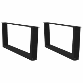 Patas para mesa de comedor forma V 2 uds negro 70x(30-31,3) cm