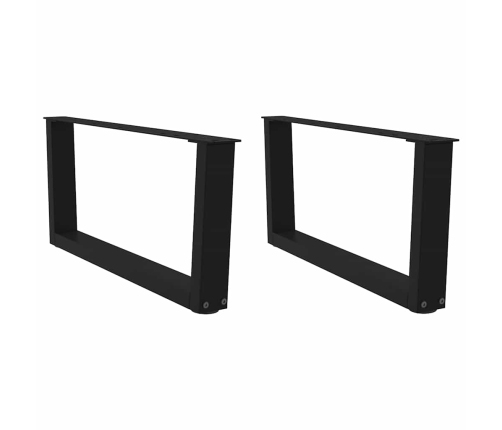 Patas para mesa de comedor forma V 2 uds negro 70x(30-31,3) cm