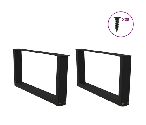 Patas para mesa de comedor forma V 2 uds negro 70x(30-31,3) cm