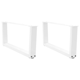 Patas para mesa de comedor forma V 2 uds blanco 70x(30-31,3) cm