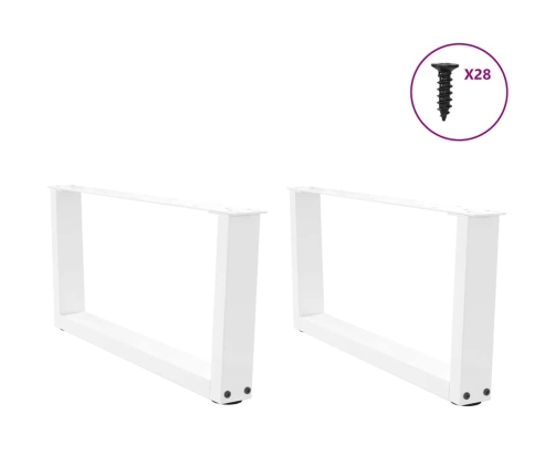 Patas para mesa de comedor forma V 2 uds blanco 70x(30-31,3) cm