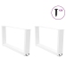 Patas para mesa de comedor forma V 2 uds blanco 70x(30-31,3) cm