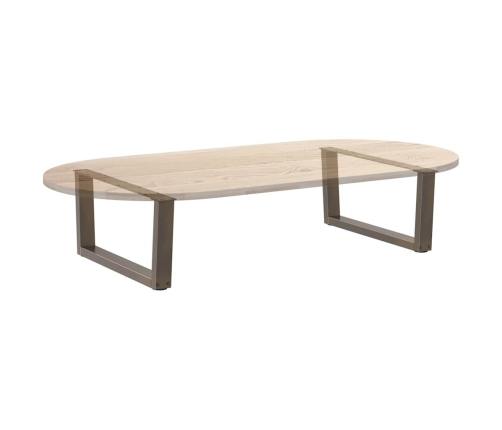 Patas para mesa de comedor en forma de V 2 uds acero natural