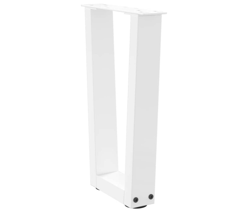 Patas para mesa de comedor en forma de V 2 uds blanco acero