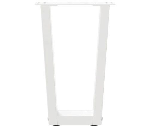 Patas para mesa de comedor en forma de V 2 uds blanco acero