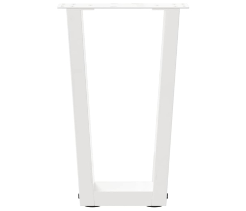 Patas para mesa de comedor en forma de V 2 uds blanco acero