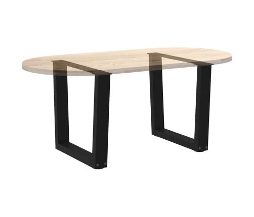 Patas para mesa de comedor forma V 2 uds negro 50x(42-43,3) cm