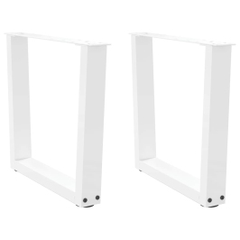 Patas para mesa de comedor forma V 2 uds blanco 50x(42-43,3) cm