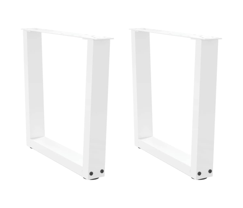 Patas para mesa de comedor forma V 2 uds blanco 50x(42-43,3) cm