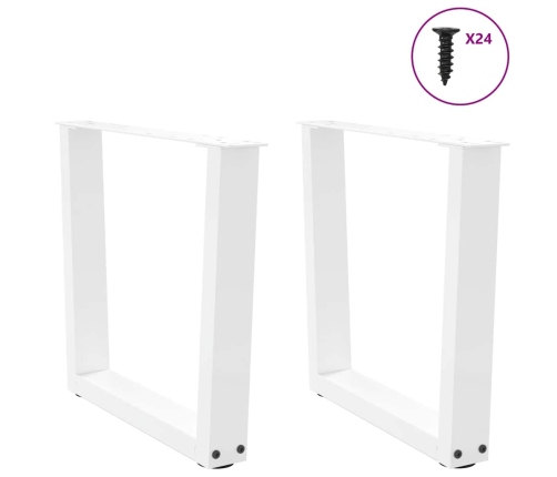 Patas para mesa de comedor forma V 2 uds blanco 50x(42-43,3) cm