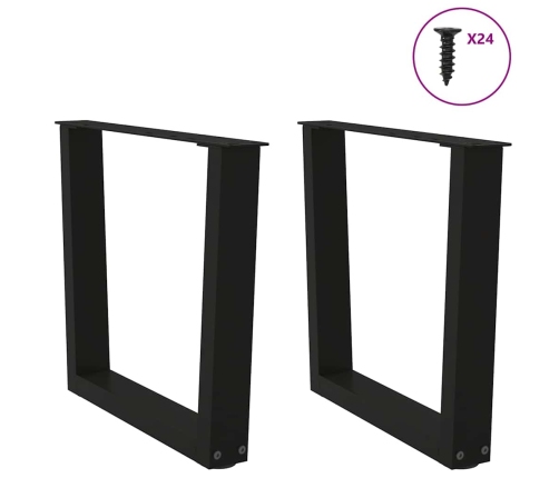 Patas para mesa de comedor forma V 2 uds negro 60x(42-43,3) cm